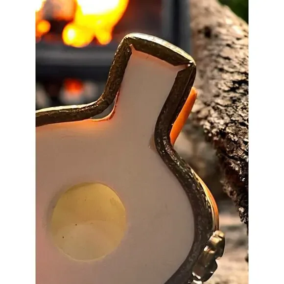Rare Authentic Limoges Fireplace Bellow Chamart Trinket Box, Pillbox Floral